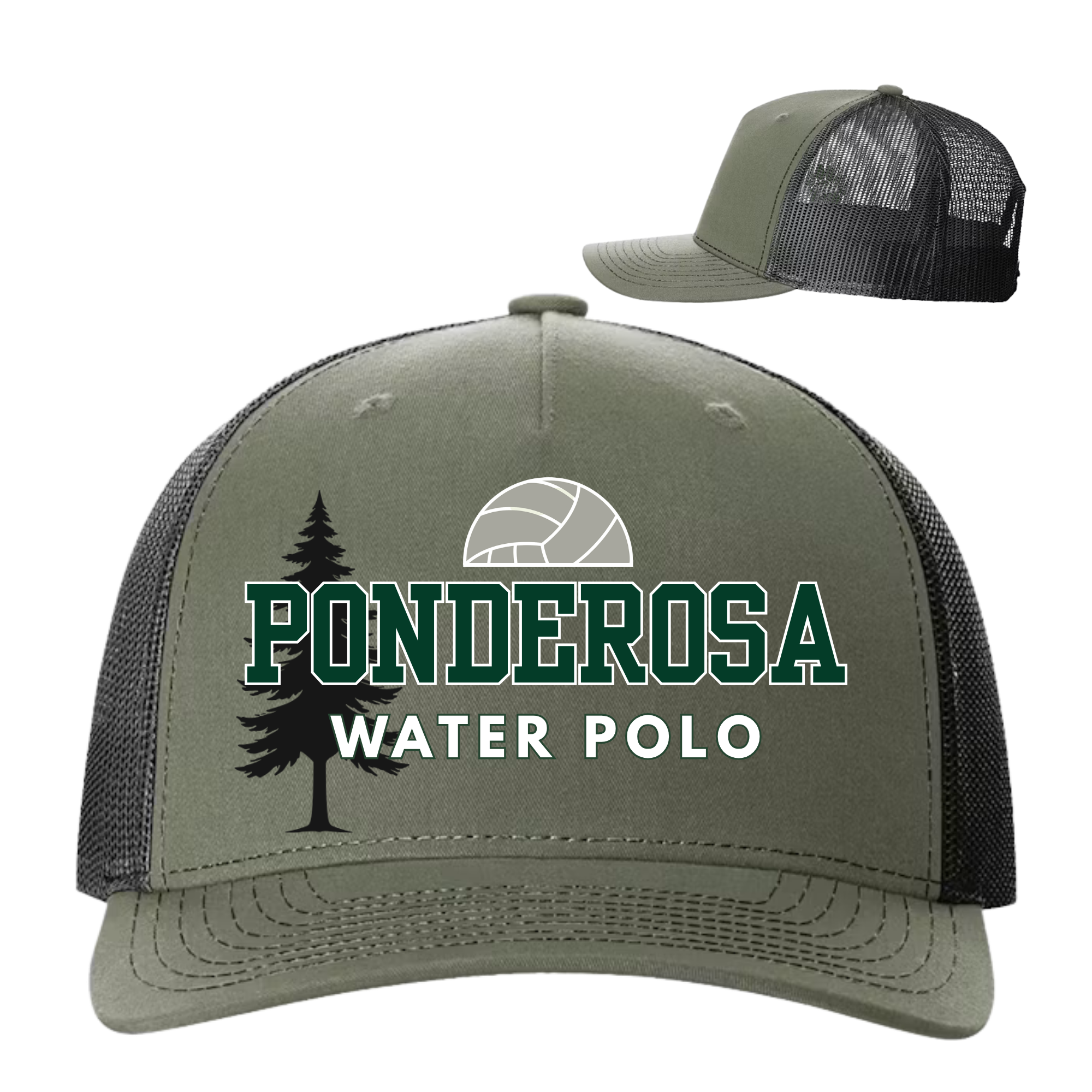Ponderosa Water Polo Trucker Hat Army Green - Tree