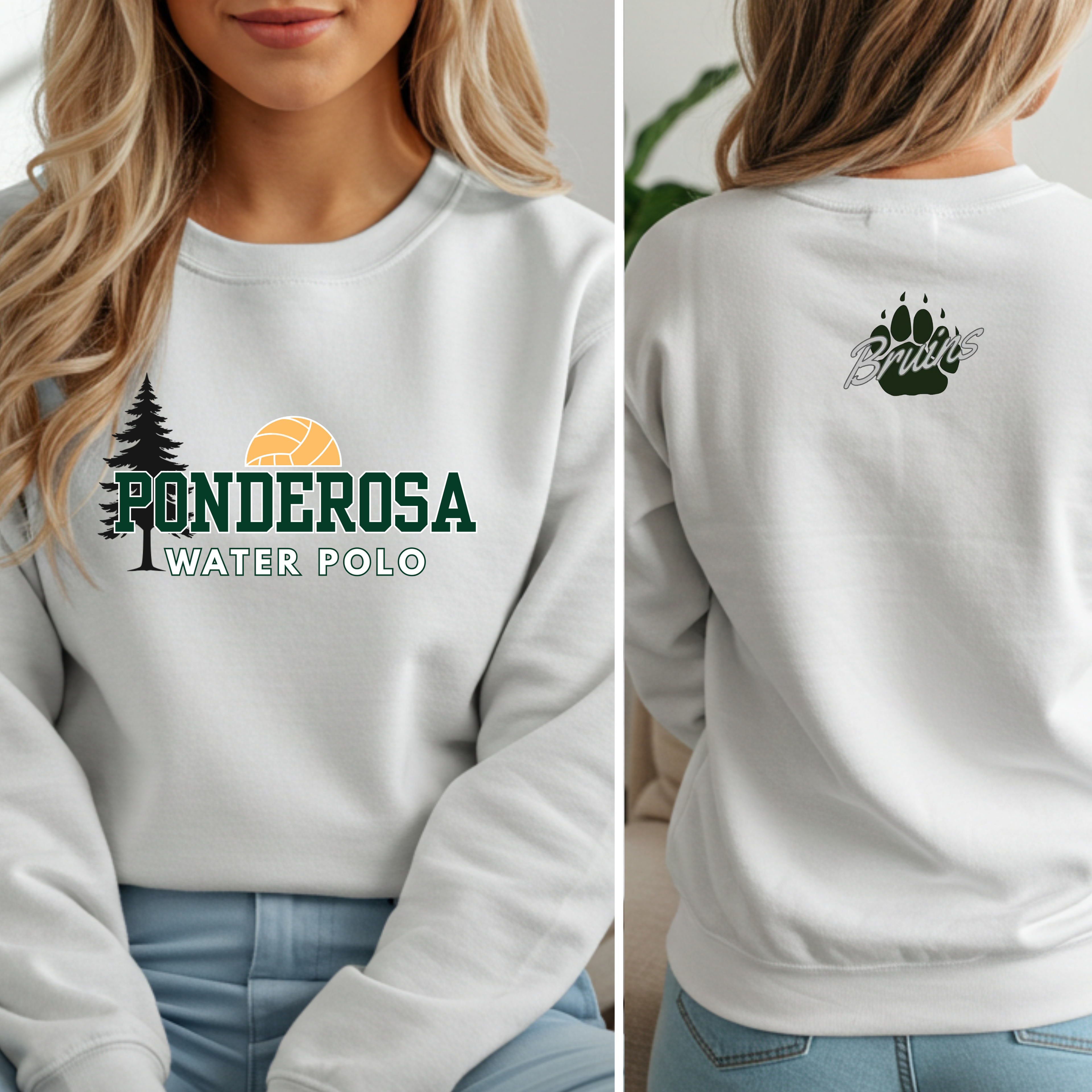 Ponderosa Water Polo Crewneck - White