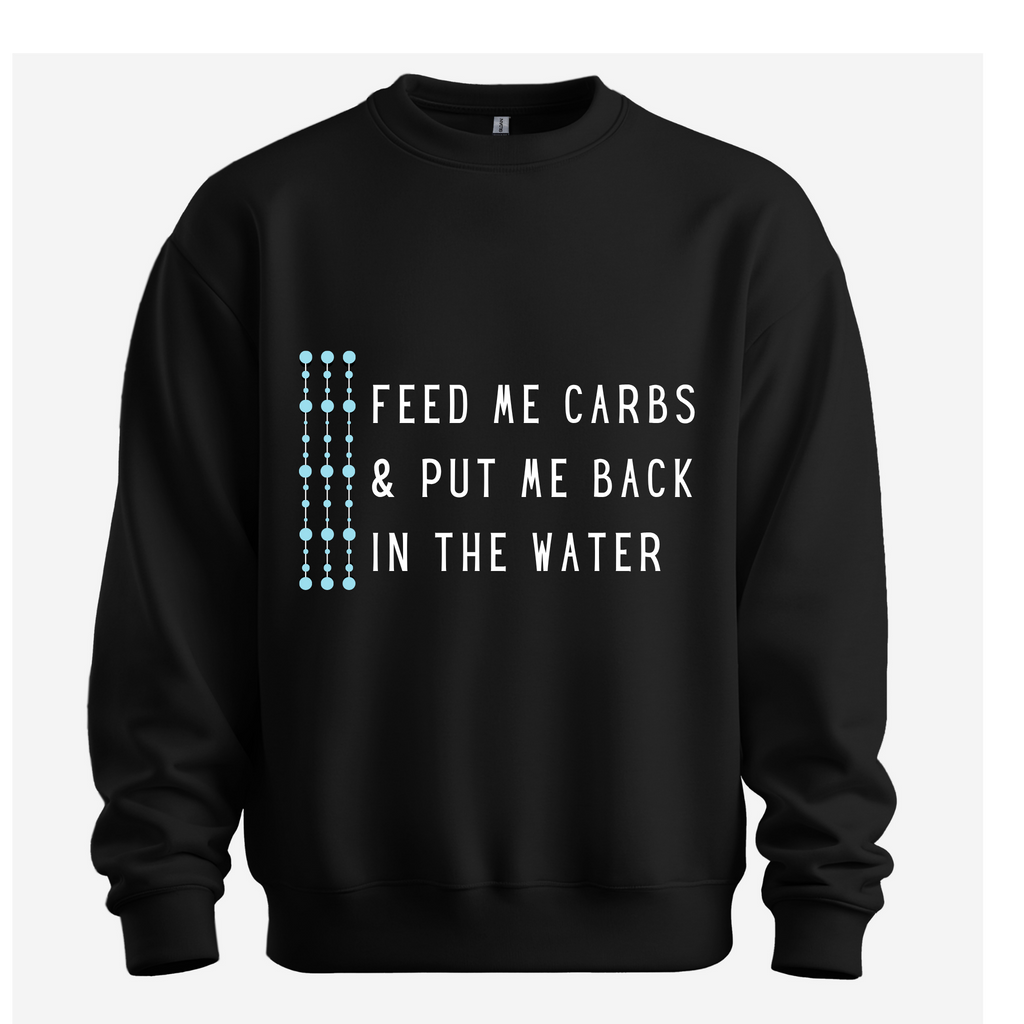 Swim Crewneck - Feed Me Carbs - Black