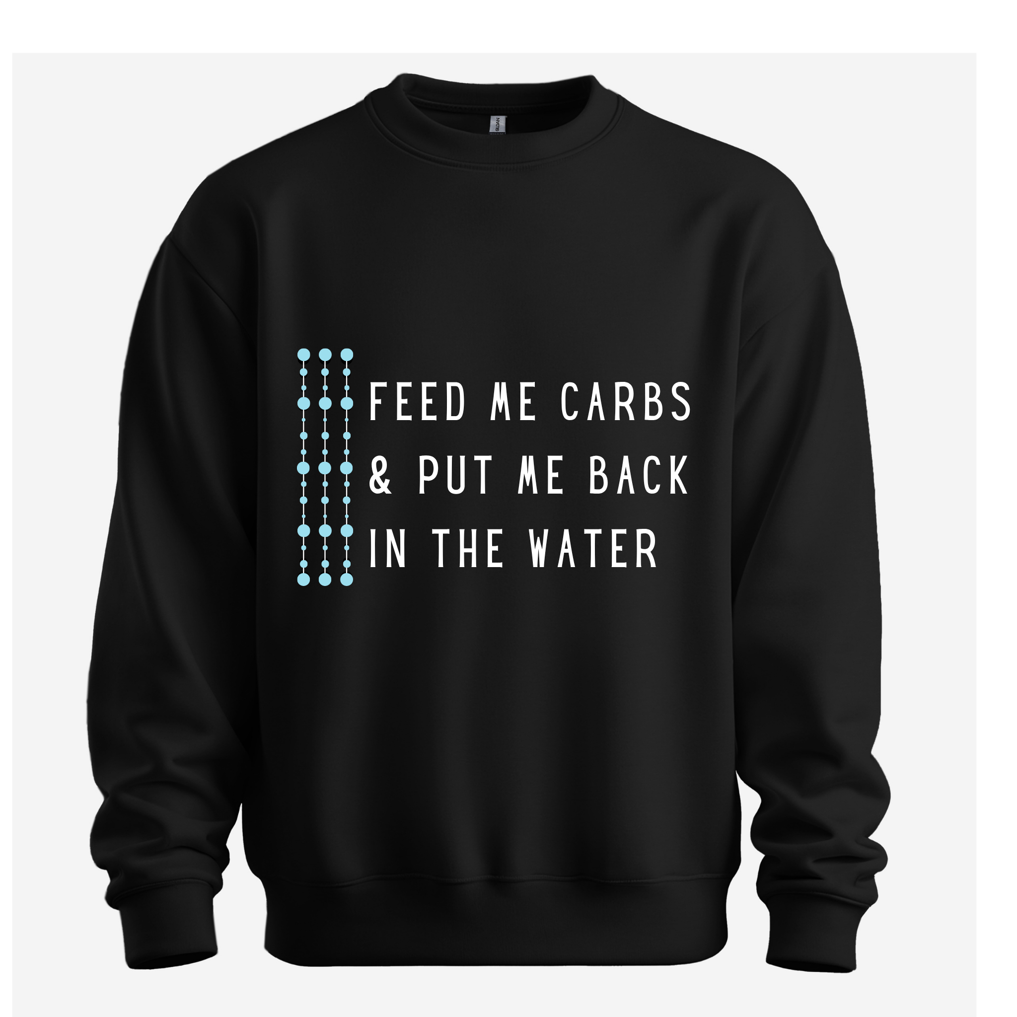Swim Crewneck - Feed Me Carbs - Black