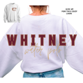 Whitney Water Polo Crewneck- Big Letters- White