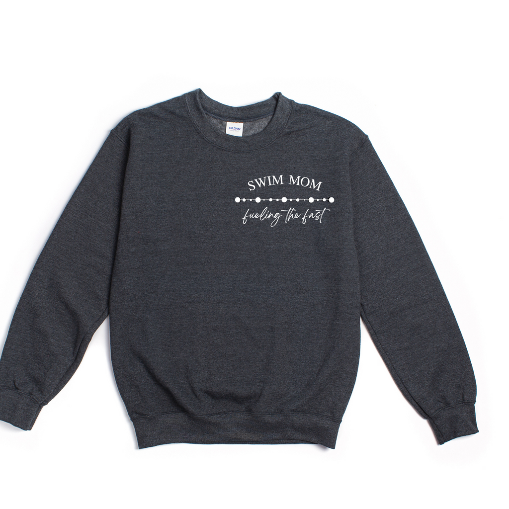 Swim Mom Crew Neck Charcoal Grey