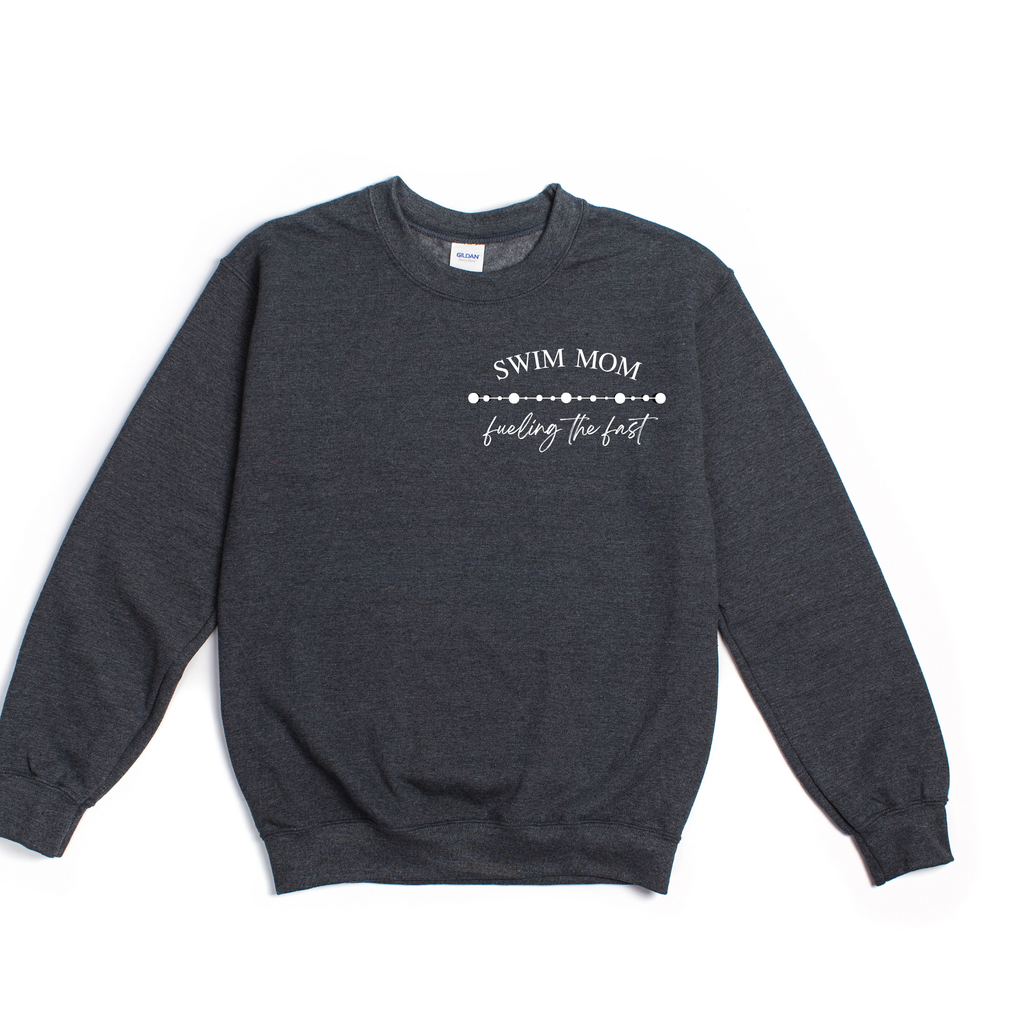 Swim Mom Crew Neck Charcoal Grey