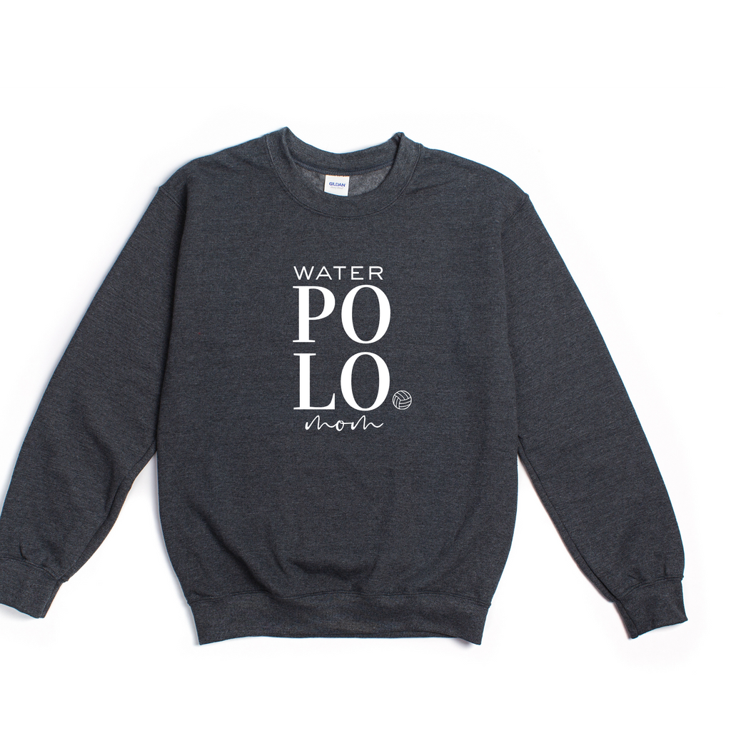 Water Polo Mom Charcoal Grey Crewneck